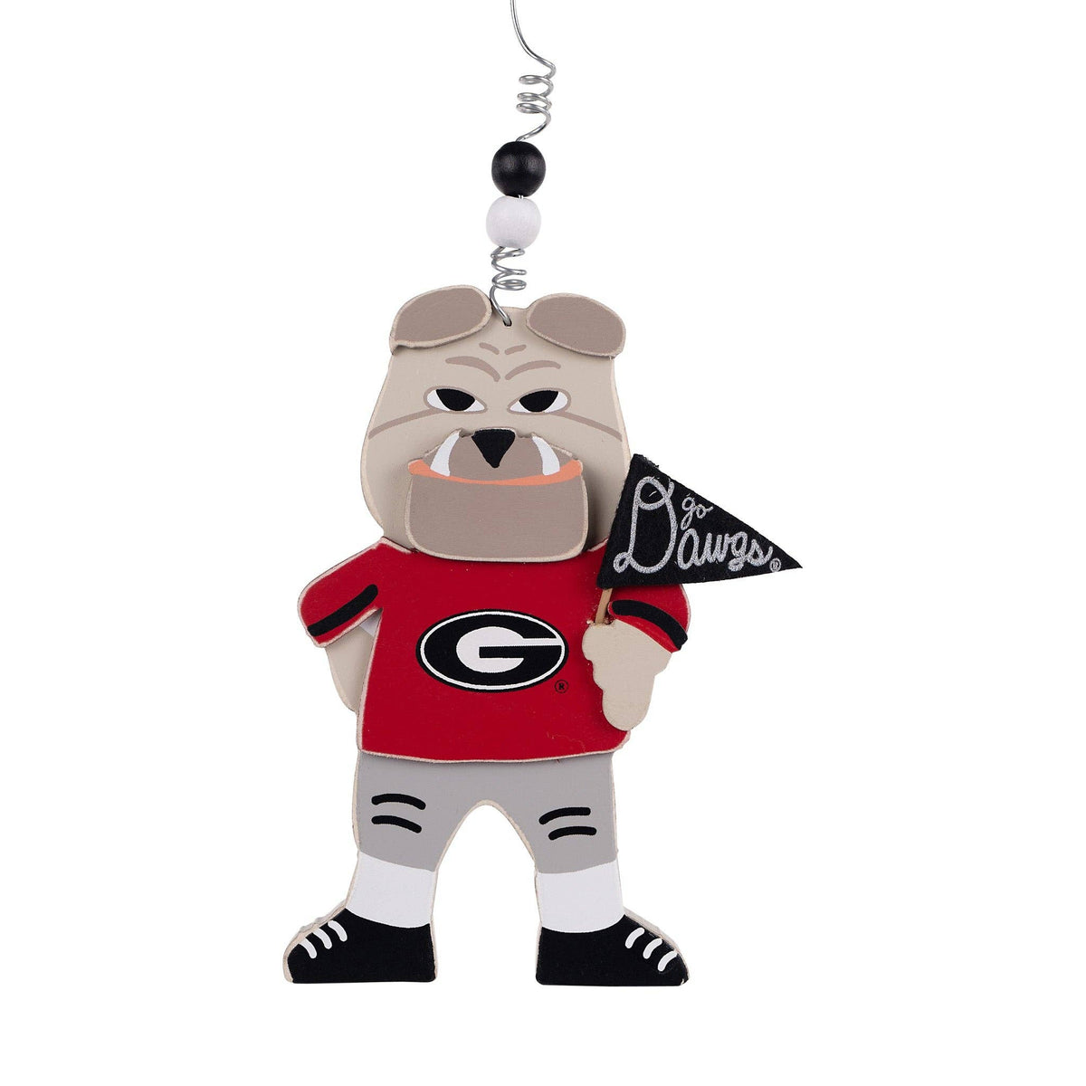 UGA Hairy Dog Wooden Mascot Ornament
