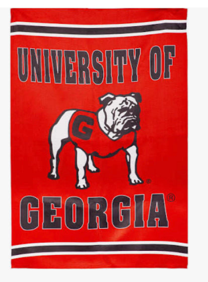 UGA House Flag 30x40 Standing Dog