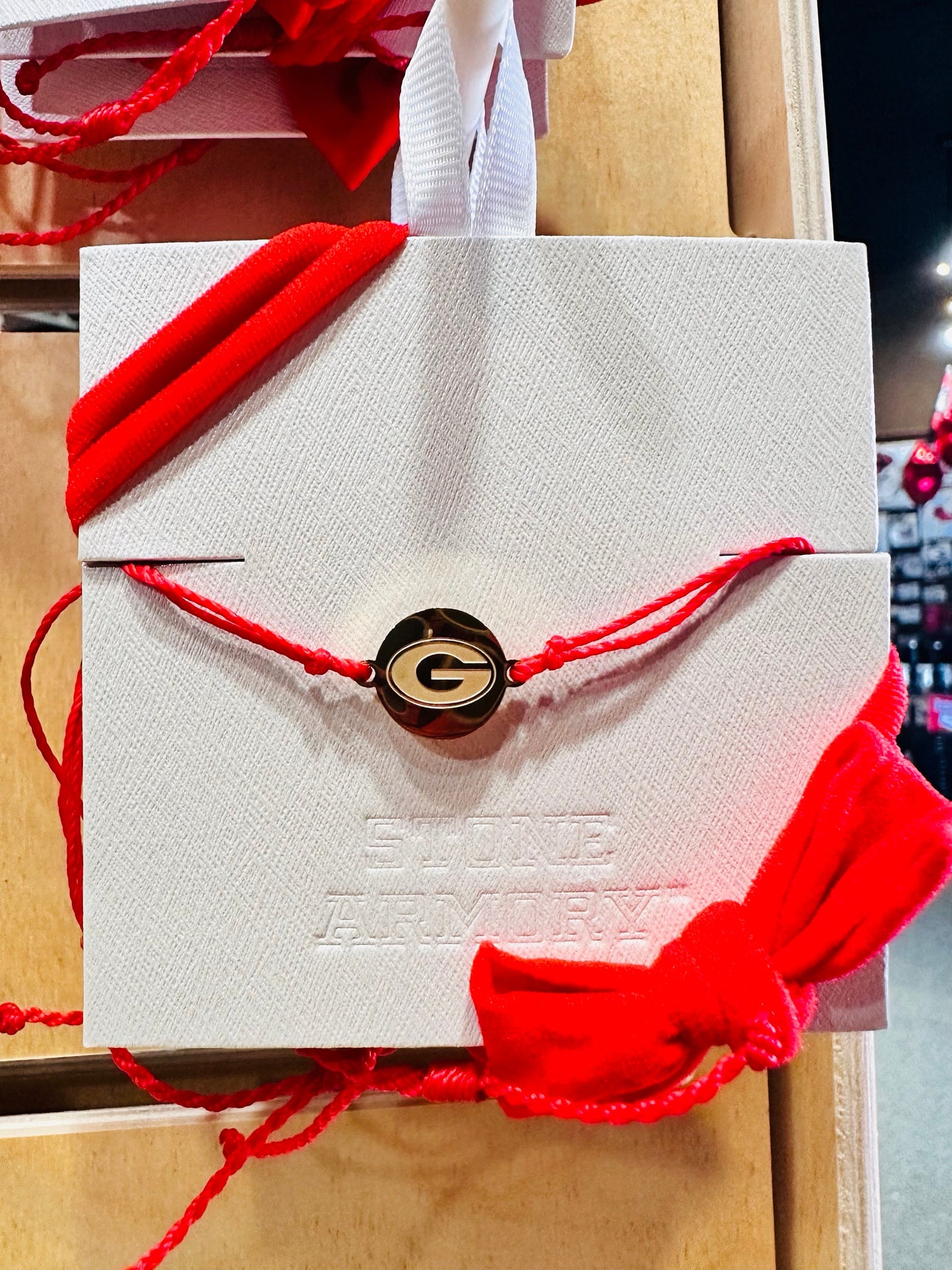 UGA Gold G Logo Charm Adjustable Cord Bracelet