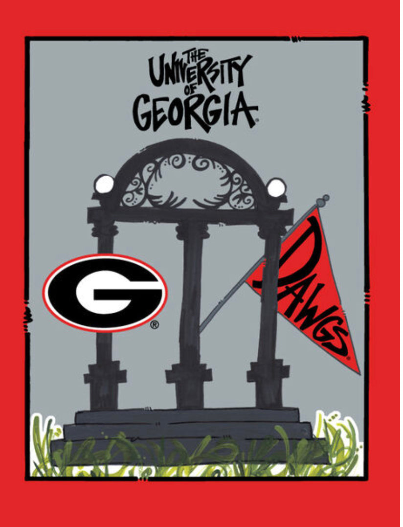 UGA Campus Arch Garden Flag Magnolia Lane