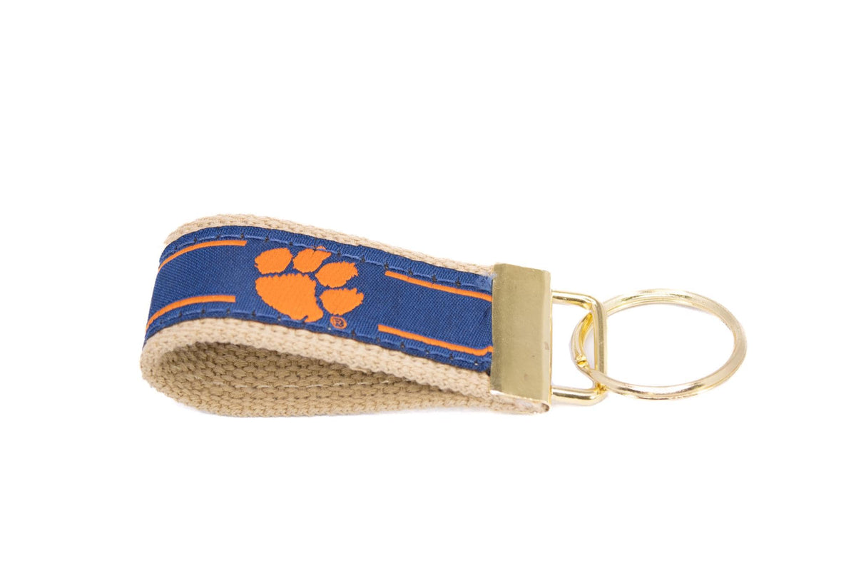 CLE Tigers Stripe Ribbon Key Chain.