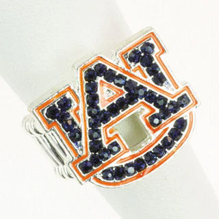 AUB Crystal Logo Stretch Ring