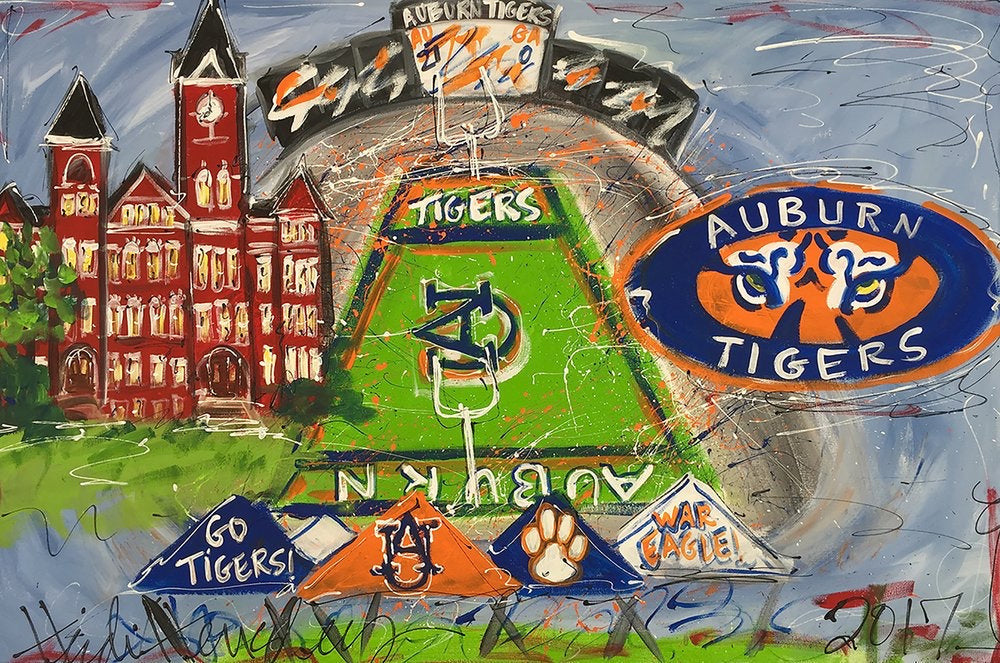 AUB Christmas Ornament Hand Painted by Heidi Hensley