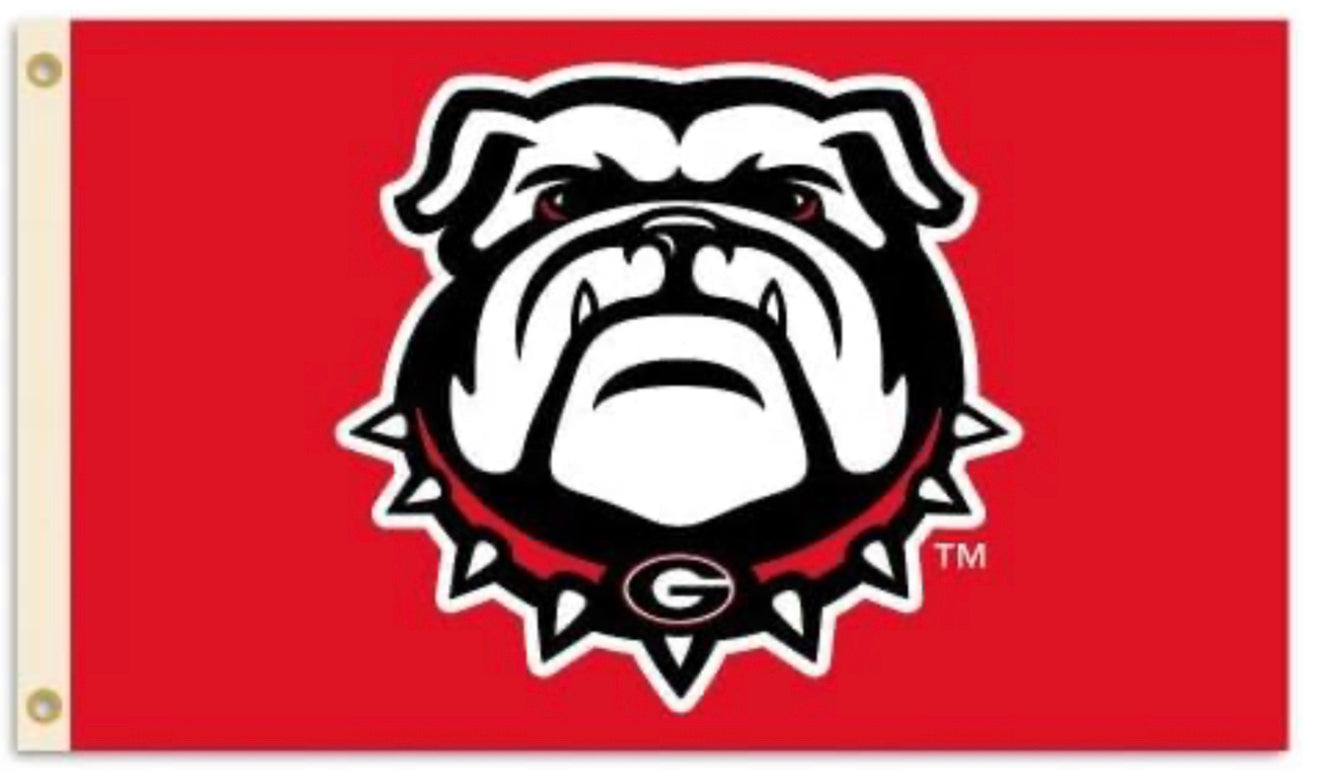 UGA 3' x 5' New Dog Grommet Flag Red