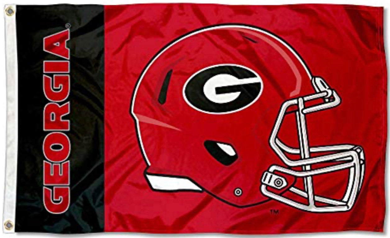 UGA 3' x 5' Football Helmet Flag
