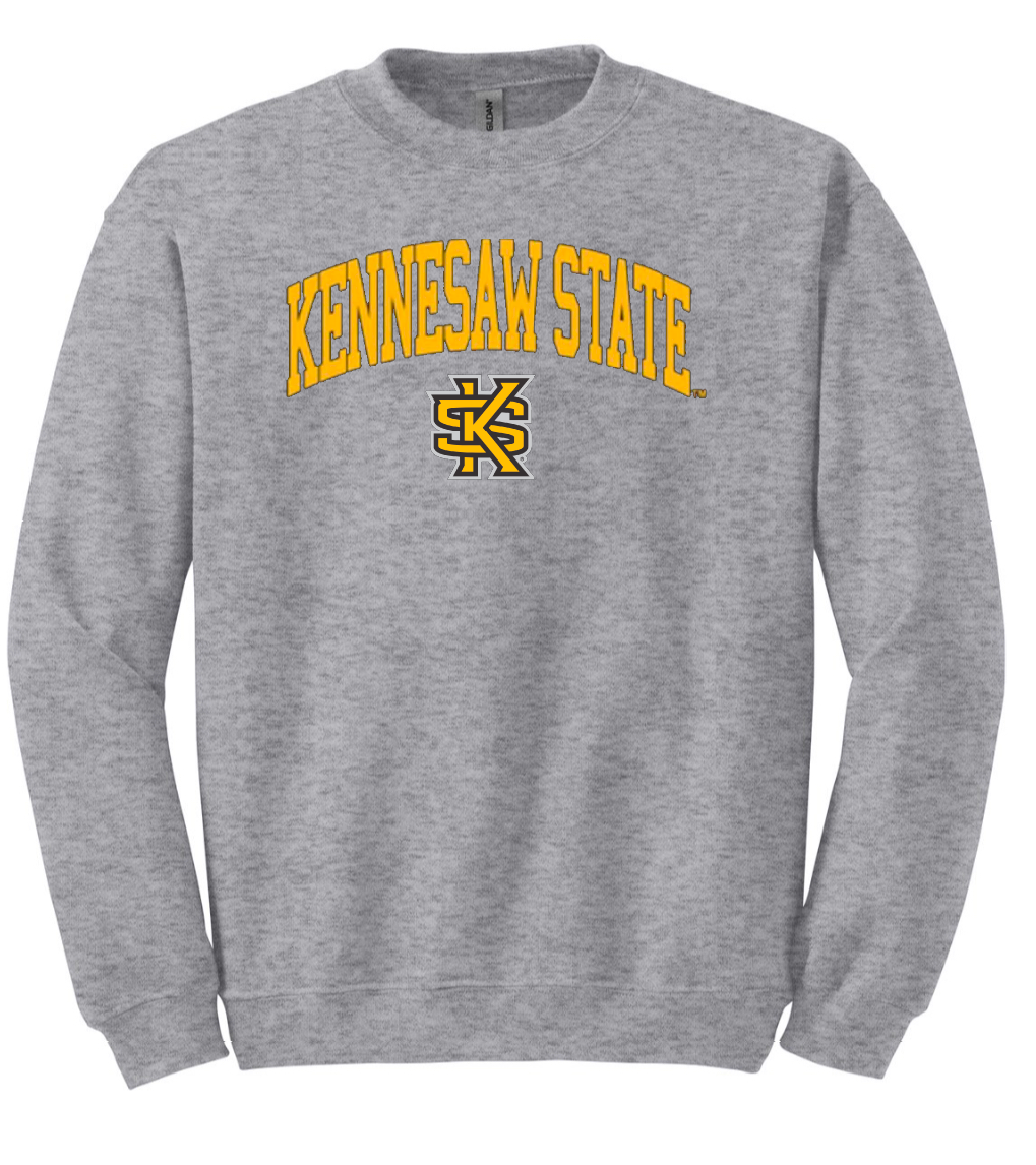 KSU Arch Crewneck Sweatshirt Grey