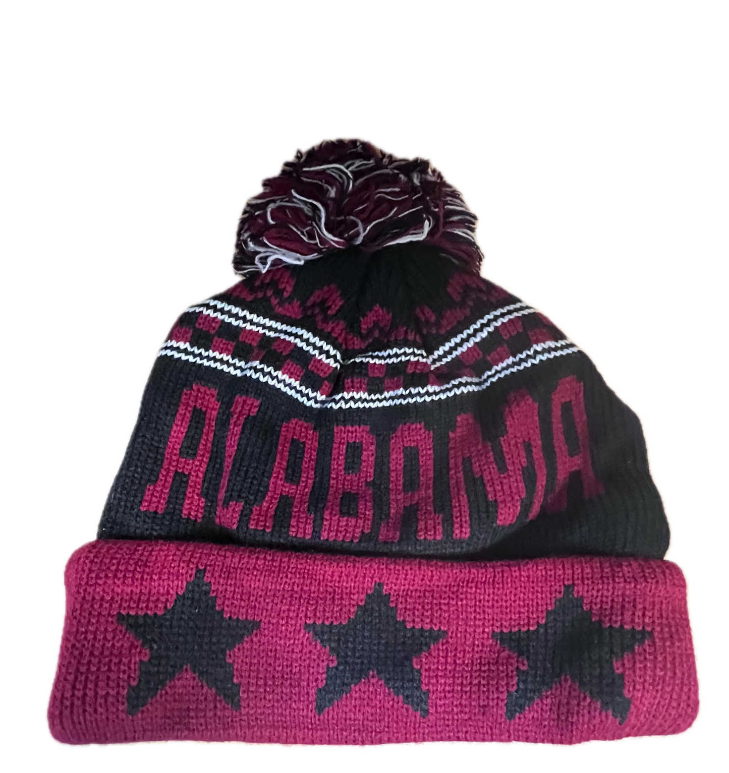 ALA Block Alabama Beanie With Pom
