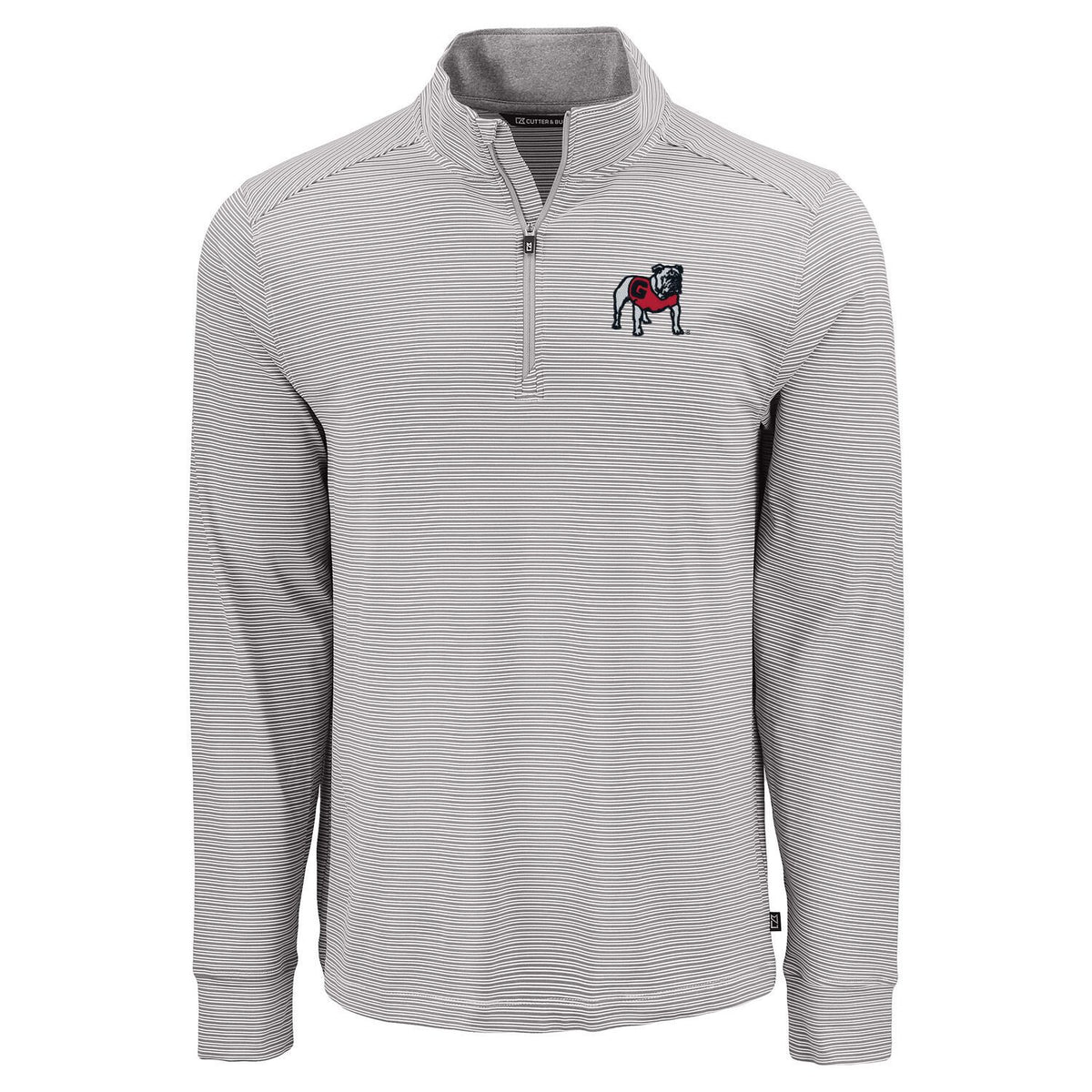 UGA Cutter & Buck Mens 1/4zip Pullover Double Stripe Four-Way Stretch 26'