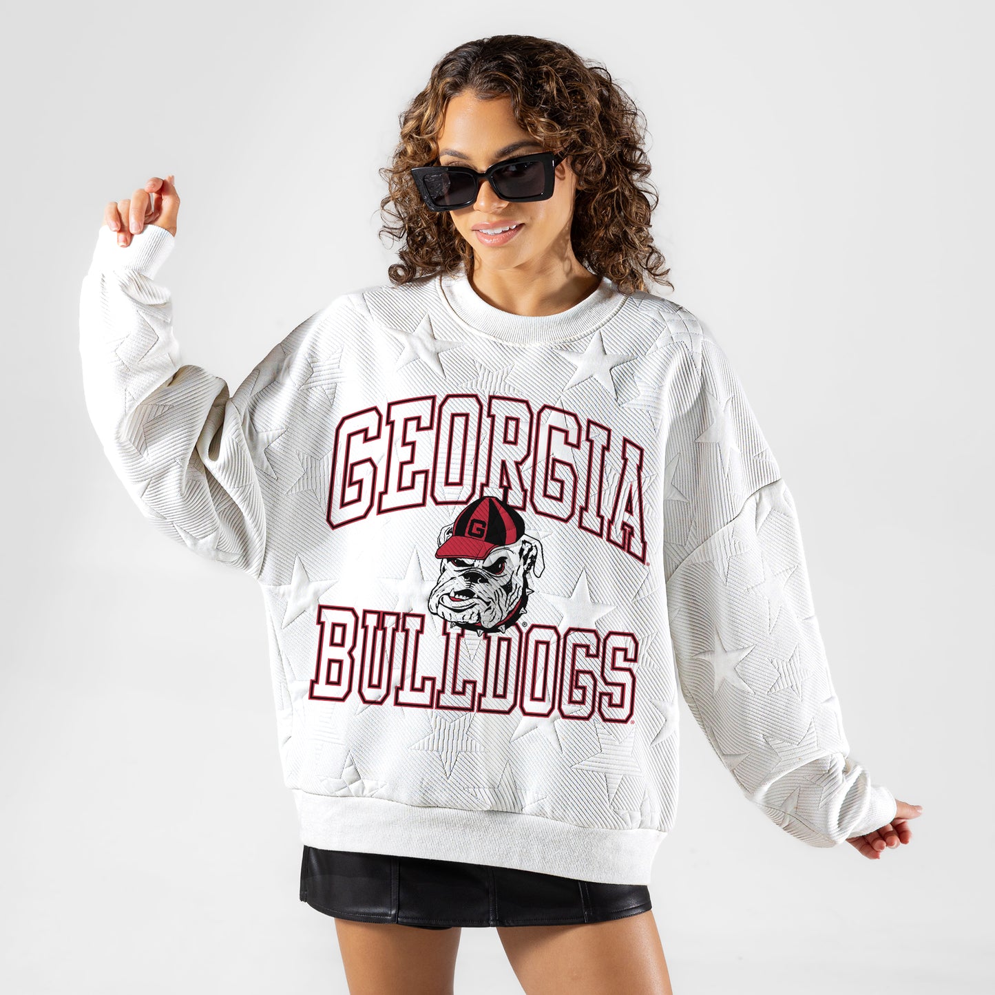 UGA Gameday Couture Ladies Repeat Logo Crewneck Sweatshirt