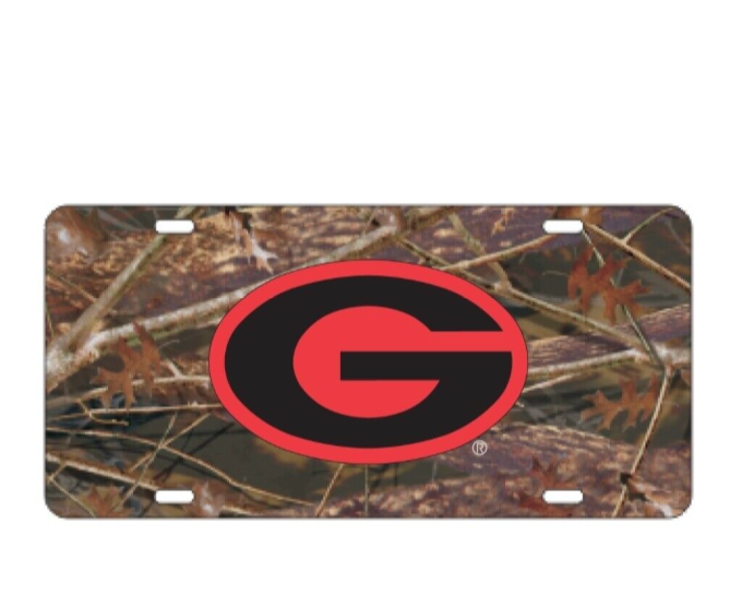UGA Camo Super G License Plate