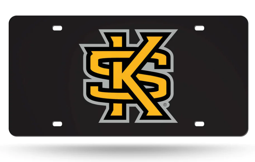 KSU Laser Cut Interlock Logo License Plate