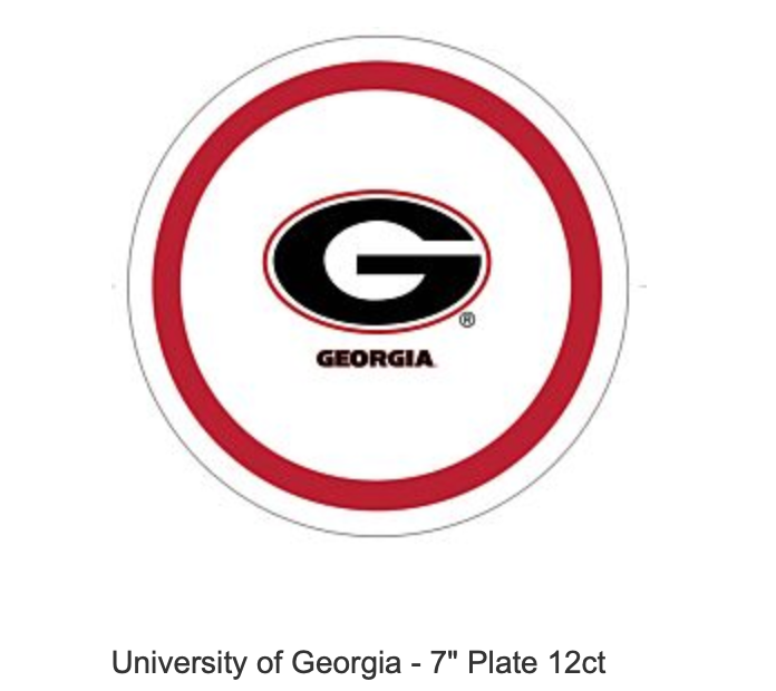 UGA Party Paper Plates 7" Super G