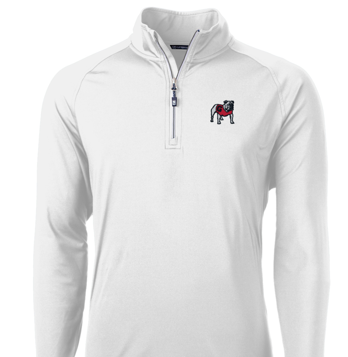 UGA Men's Cutter&Buck White 1/4zip