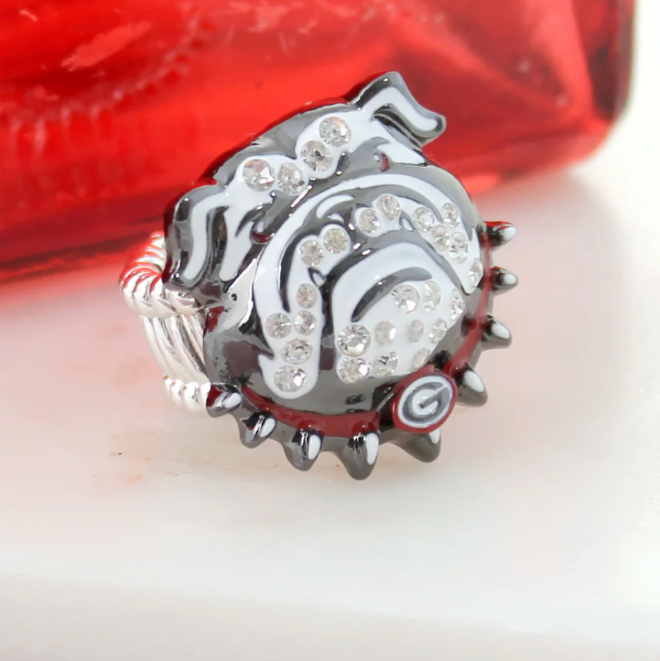UGA Crystal Logo New Dog Stretch Ring