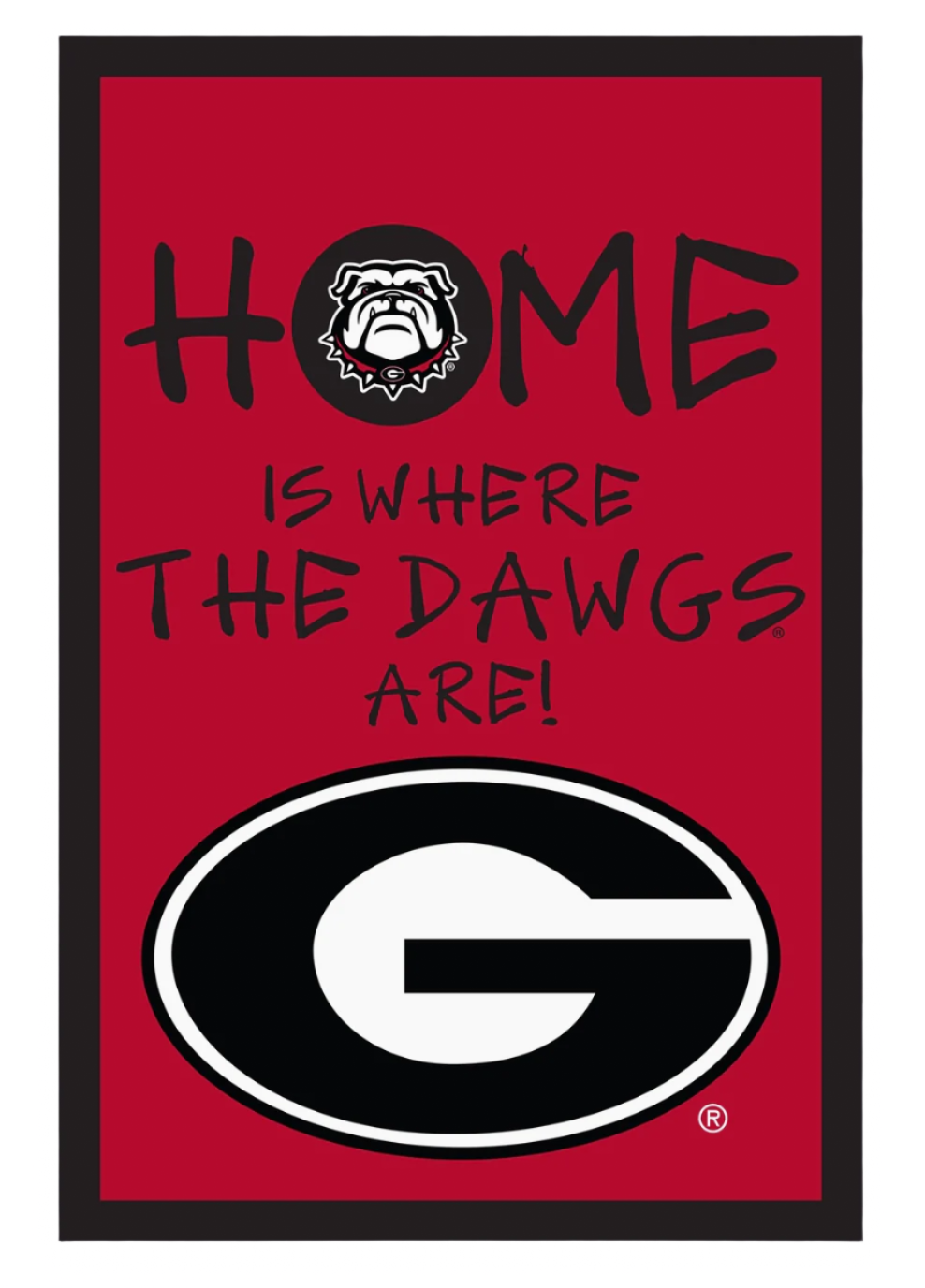UGA Garden Flag "Home is where the dawgs are!" Magnolia Lane