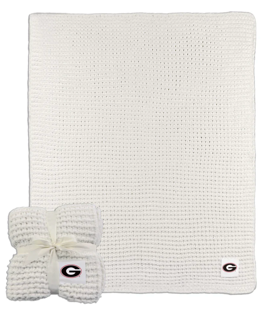 UGA 50" x 60" Cable Knit Logo Brands Blanket