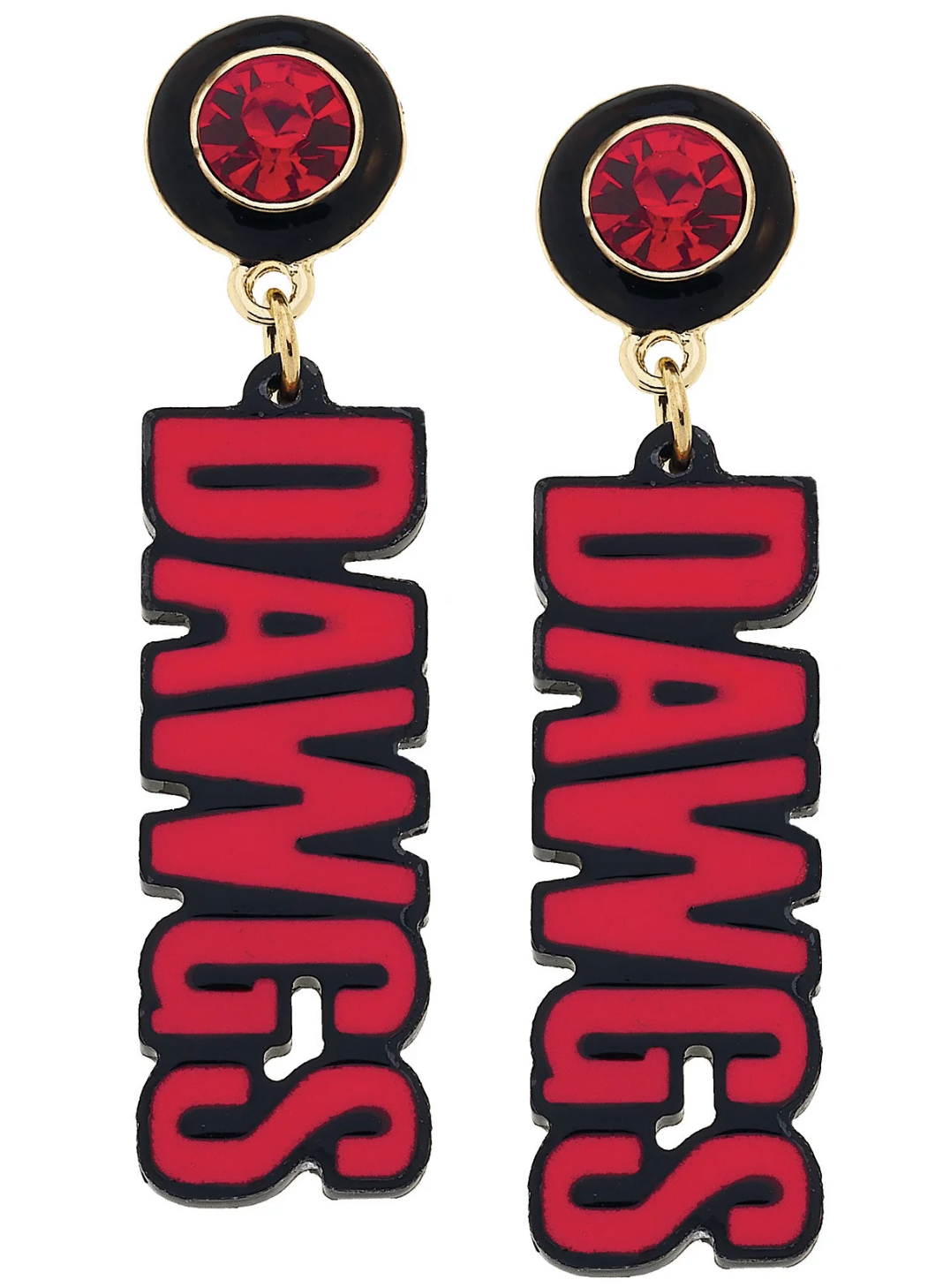 UGA Resin Block Letter Earrings