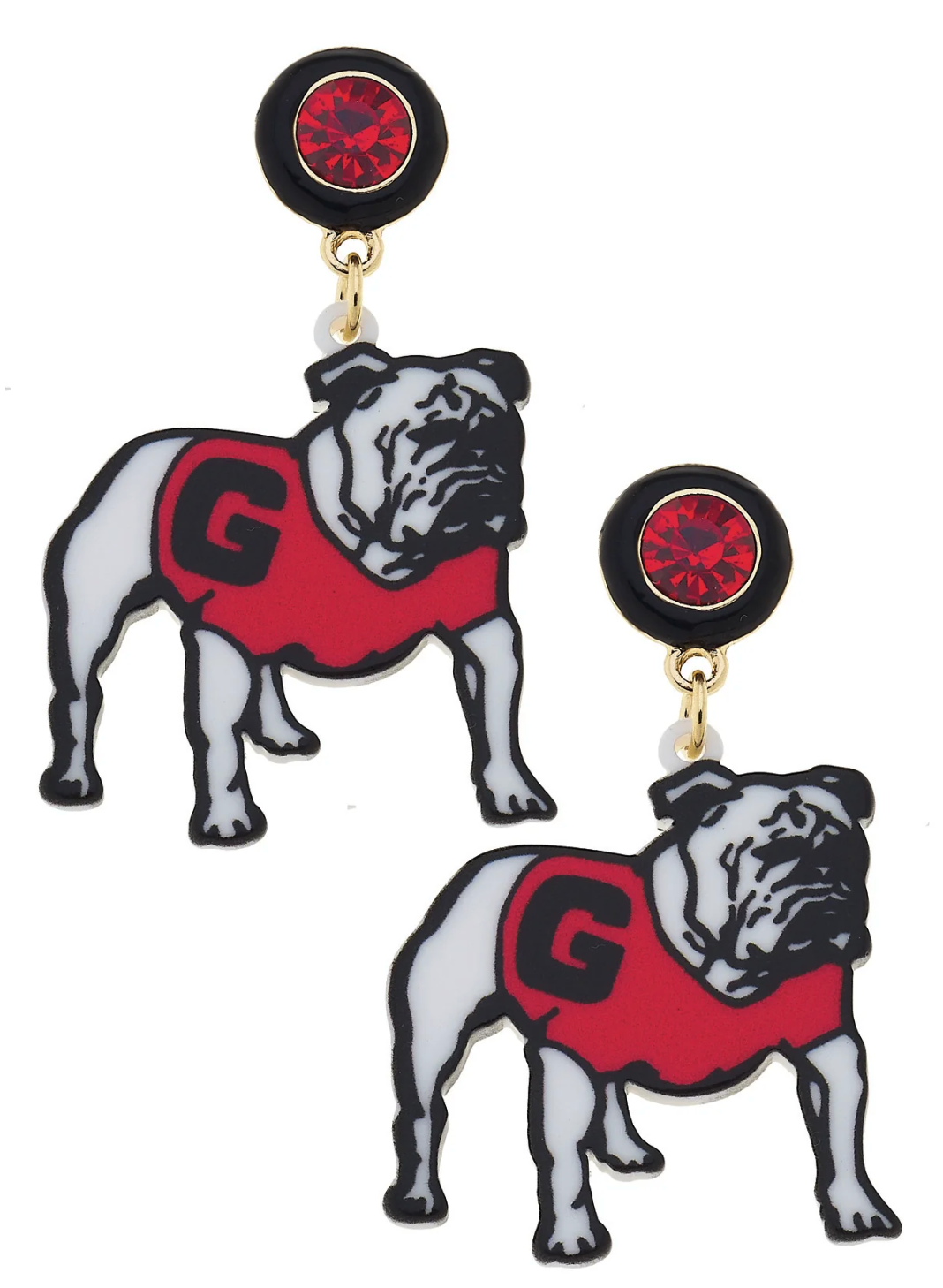 UGA Rhinestone Enamel Logo Earrings