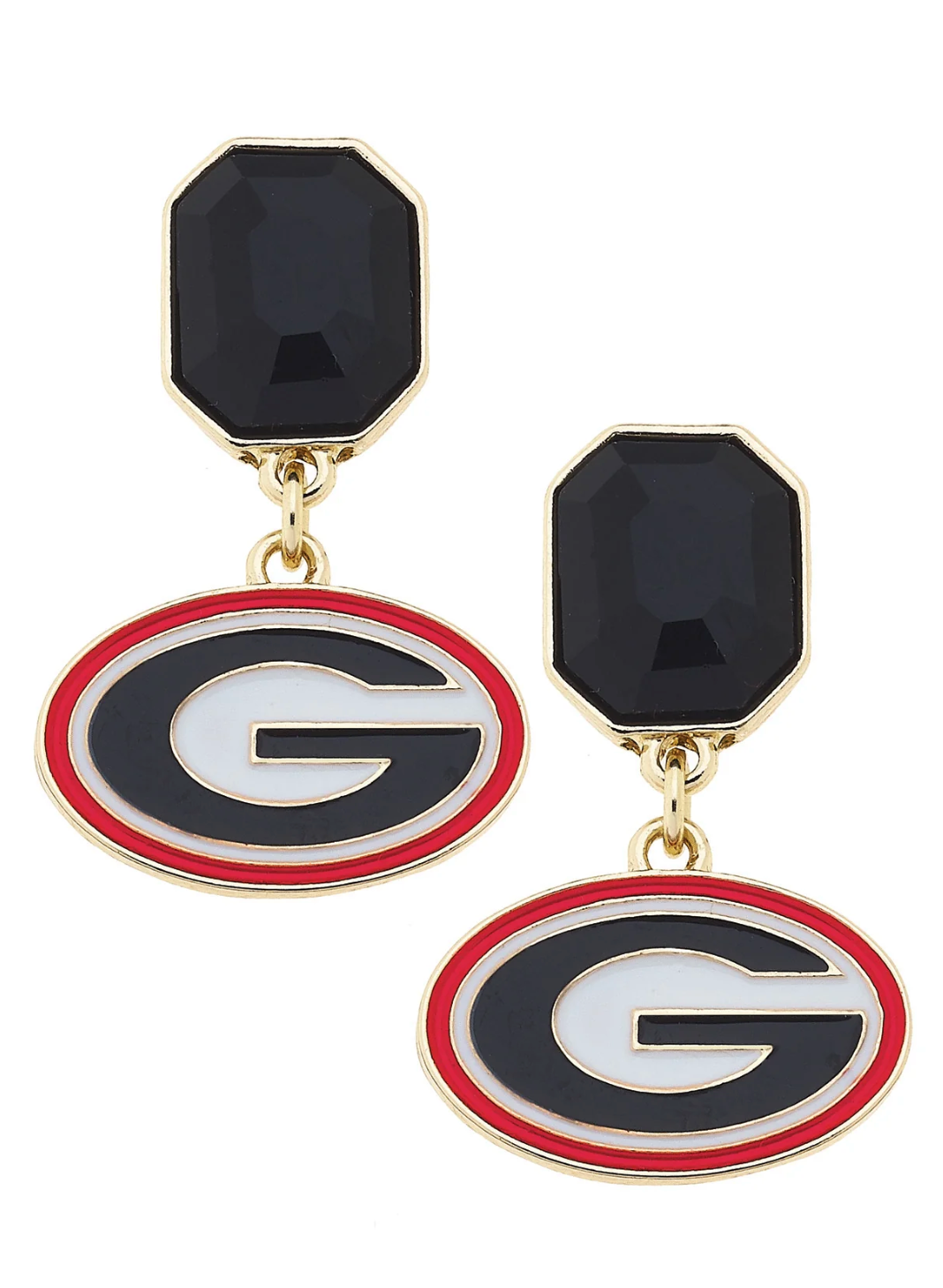UGA Rhinestone Enamel Logo Earrings