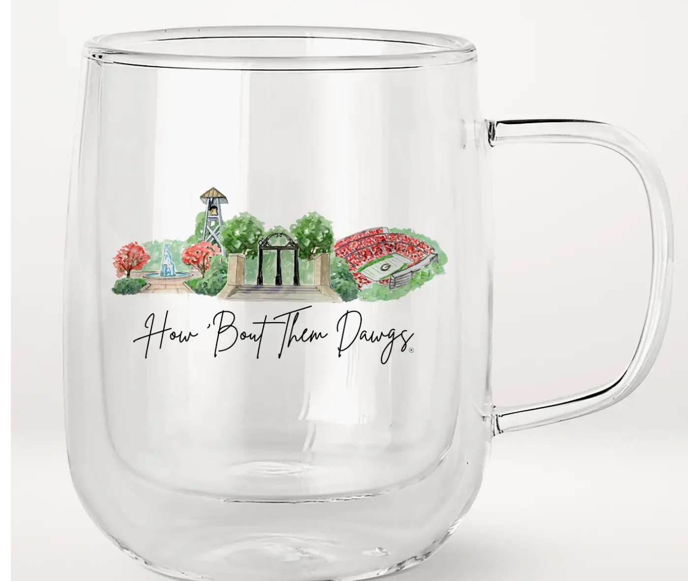 UGA Landmark Glass Mug