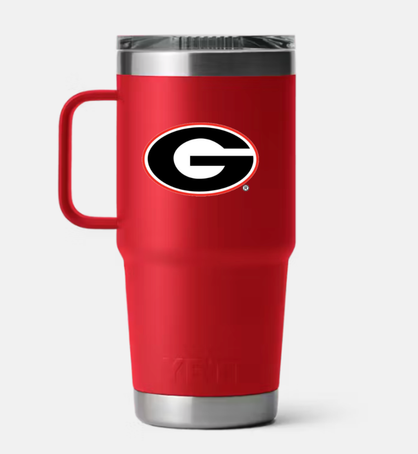 UGA Yeti 20oz Travel Mug with Handle