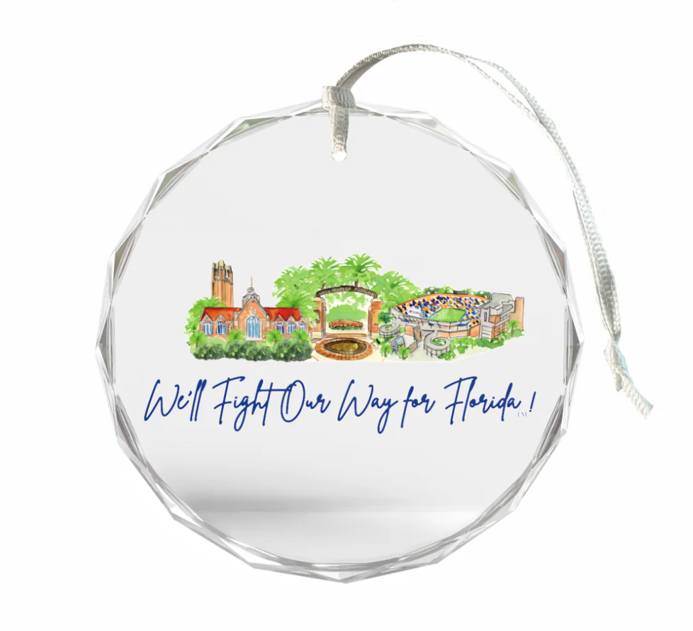 FLA Gators Landmark Glass Ornament