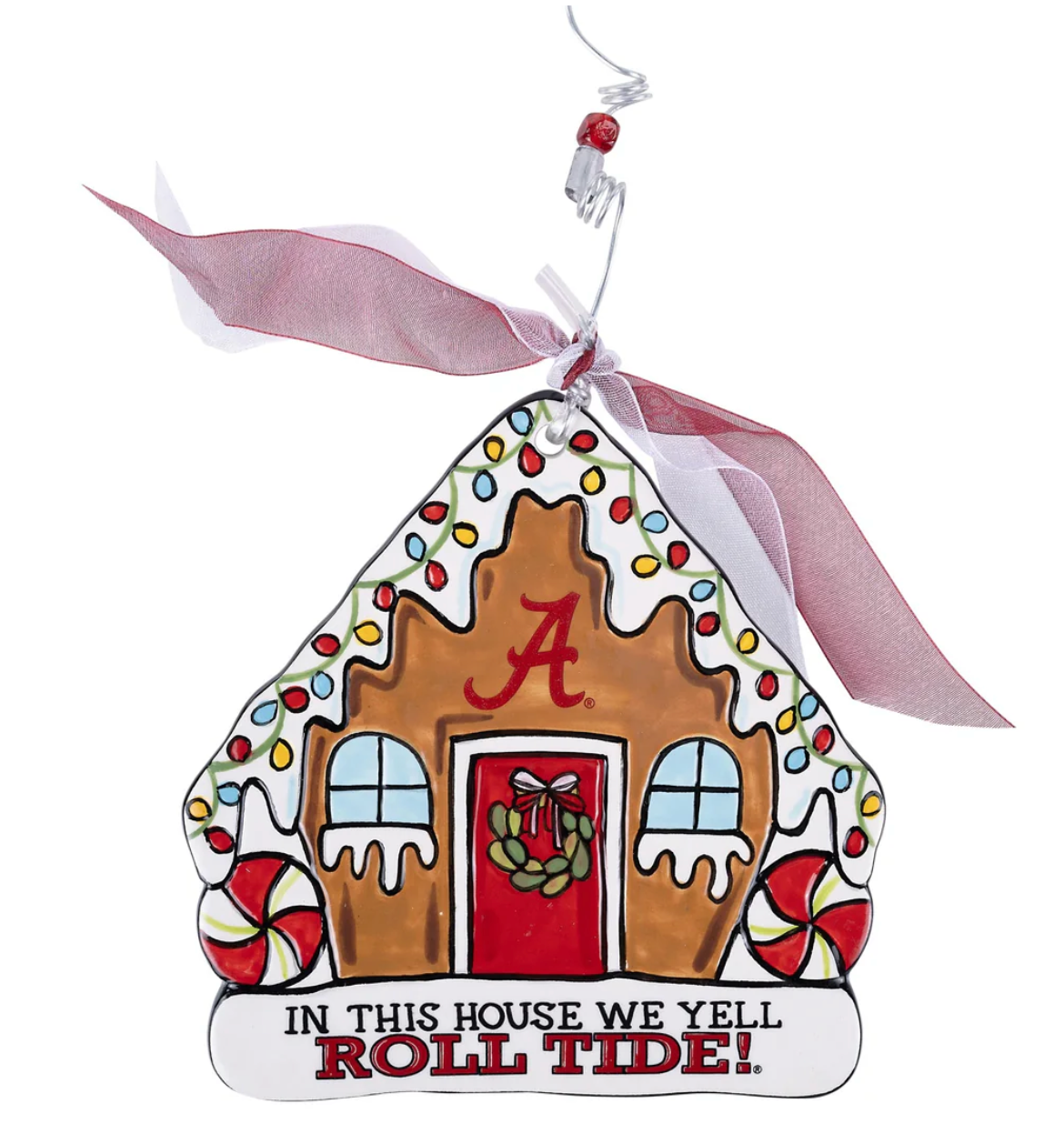 ALA Gingerbread Ornament In this House We Yell Roll Tide