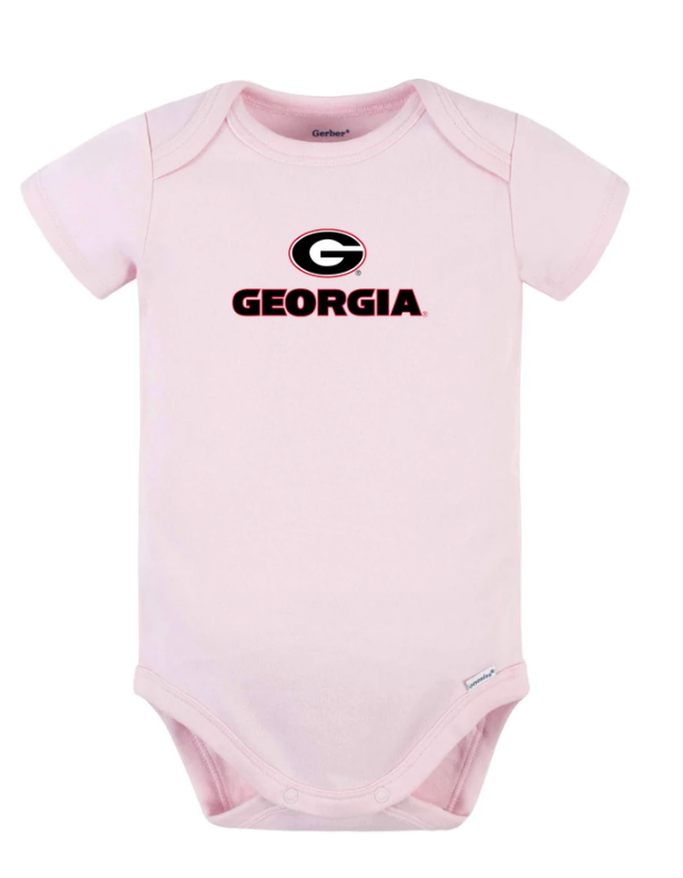 UGA Infant Onesie Pink "G Georgia"