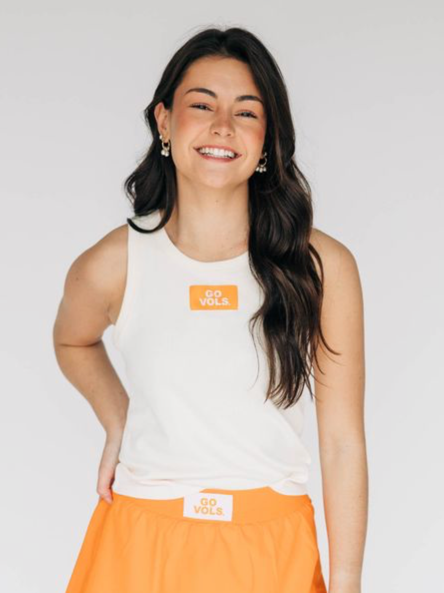 UTN Alli Ribbed Tank Top "GO Vols" Woven Label