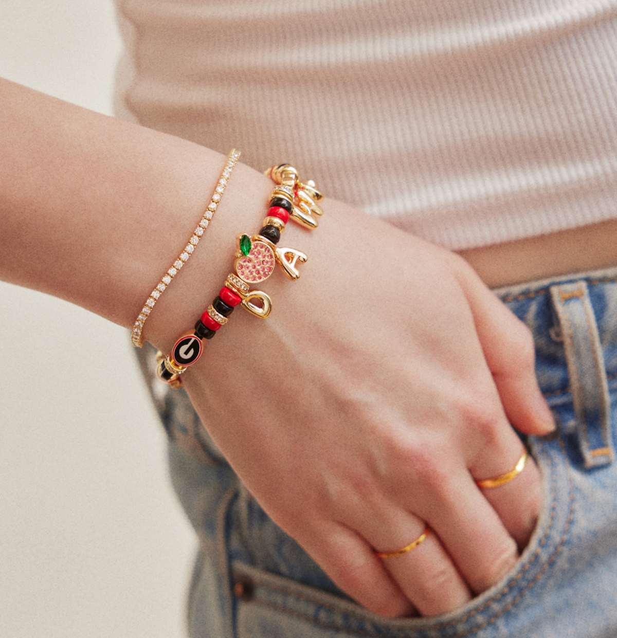 UGA BaubleBar Beaded Charm Bracelet