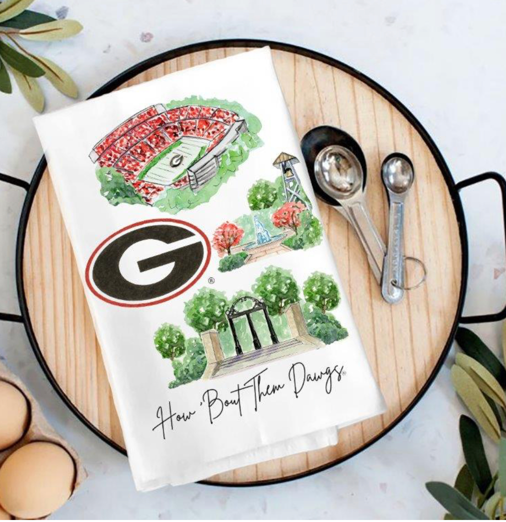 UGA Landmark Tea Towel