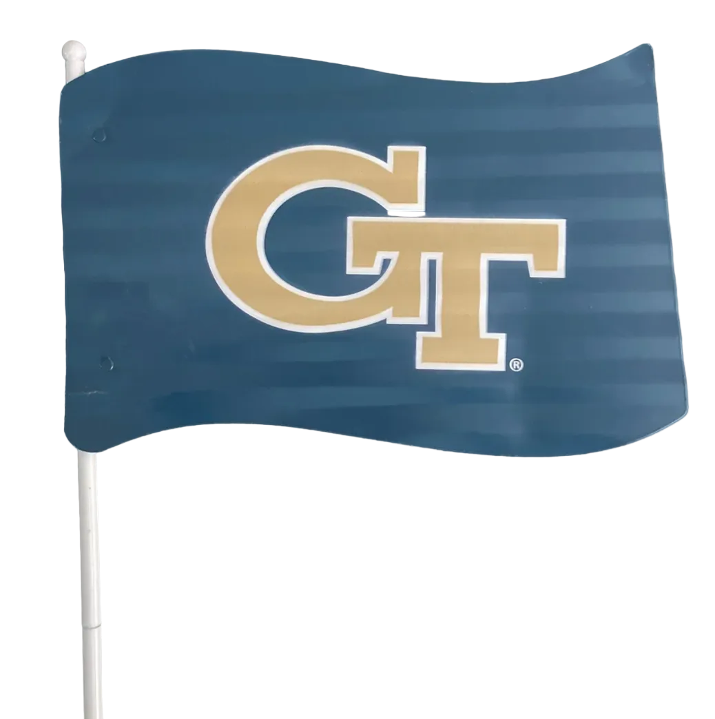 GA Tech Metal Flag Garden Stake