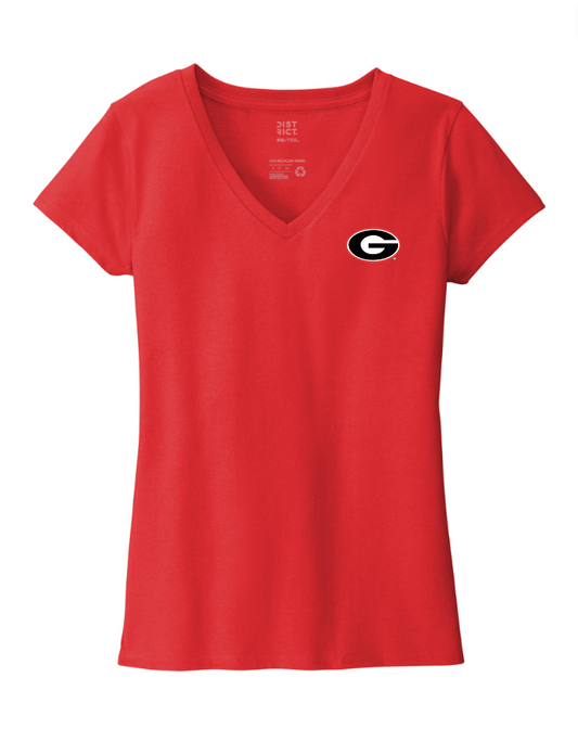UGA Lady Classic V Neck Super G Tees
