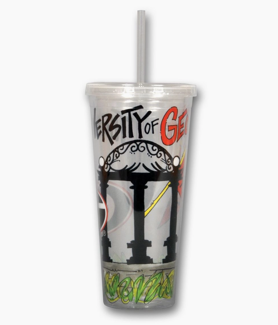 UGA Magnolia Lane 22 oz Acrylic Tumbler With Lid & Straw