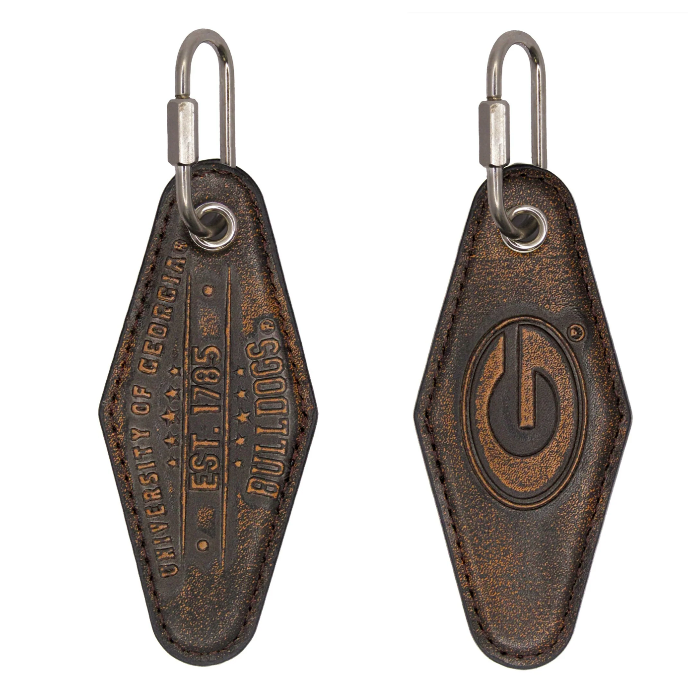 UGA Burnished & Tan Embossed Key Ring