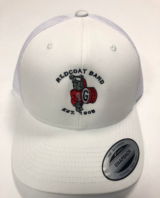 UGA Redcoat Band Embroidered Trucker Mesh Cap-White