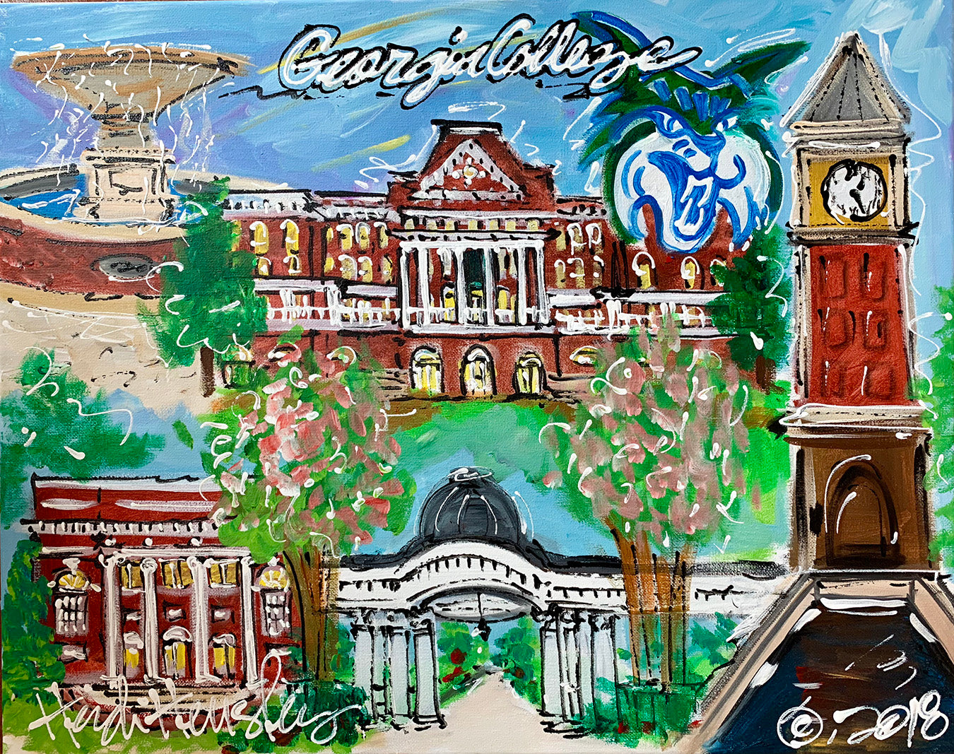 GCSU Christmas Ornament by Heidi Hensley