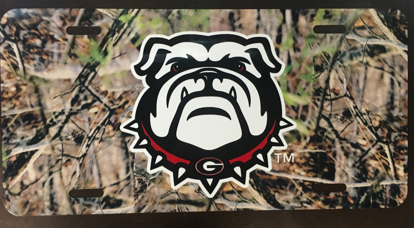 UGA Metal New Dog Camo License Plate