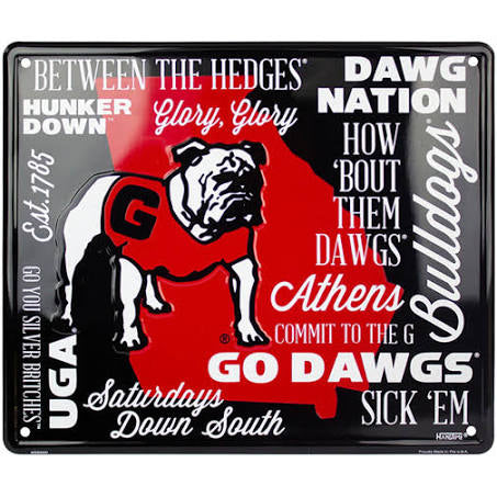 UGA Metal Wall Decor Sign