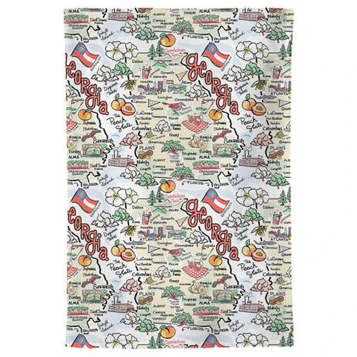UGA State of Georgia Tea Towel
