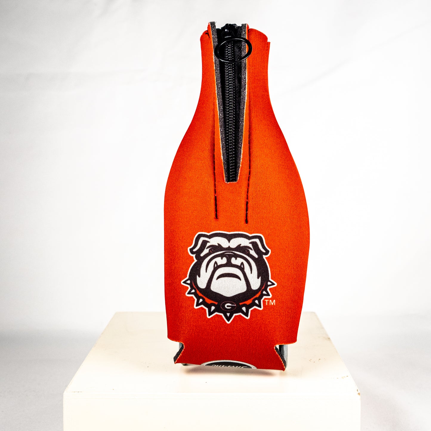 UGA Zip Up Bottle Coozie Drink Cooler