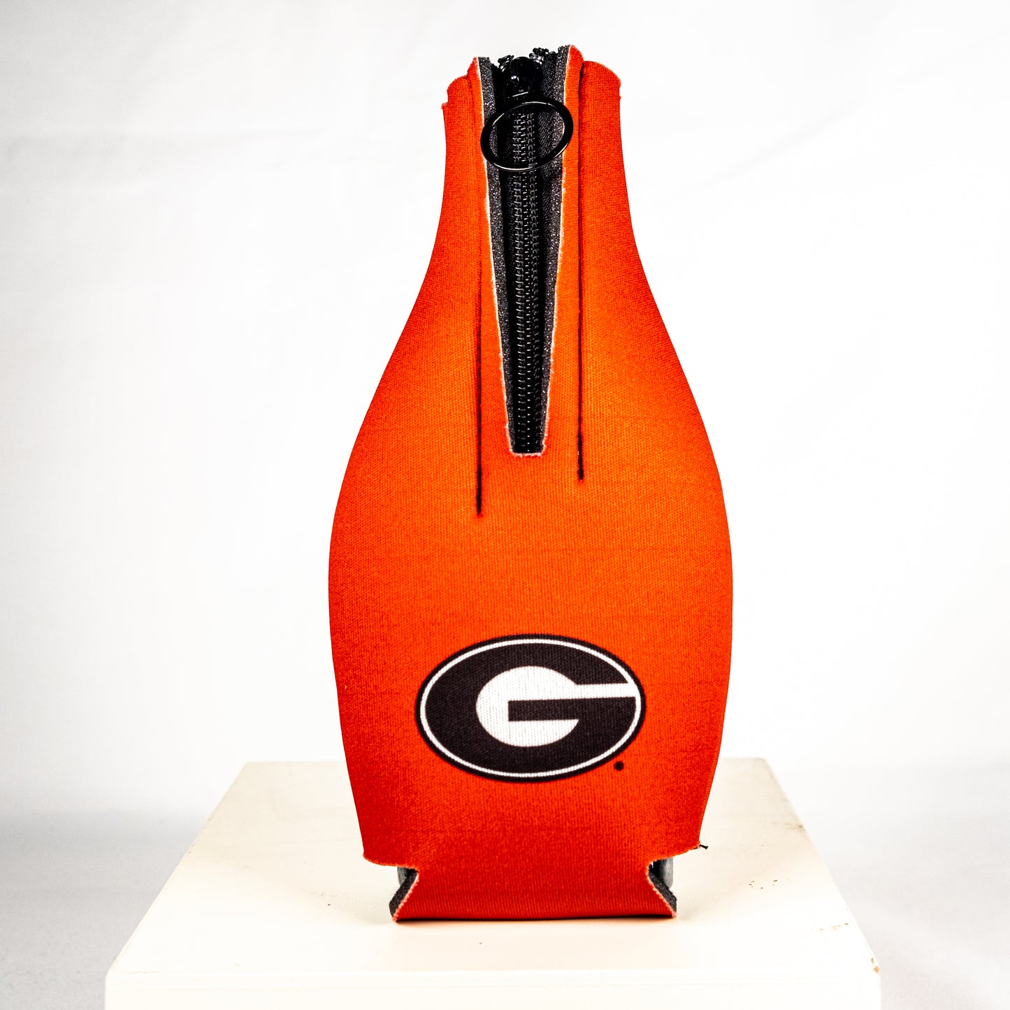 UGA Zip Up Bottle Coozie Drink Cooler