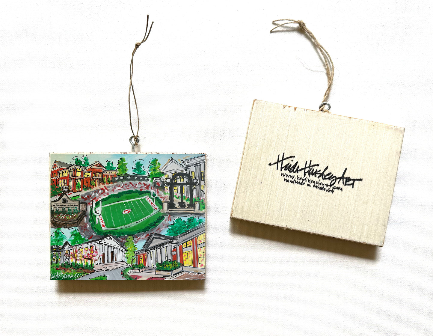 UGA Christmas Ornament by Heidi Hensley