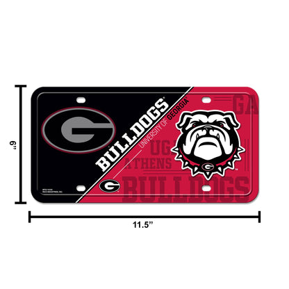 UGA Bulldogs Metal Auto License Tag