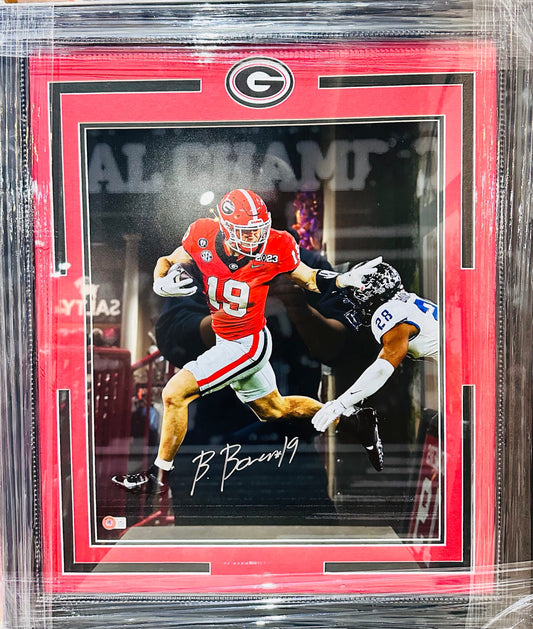 UGA Signed Brock Bowers Sports Showcase Print HM
