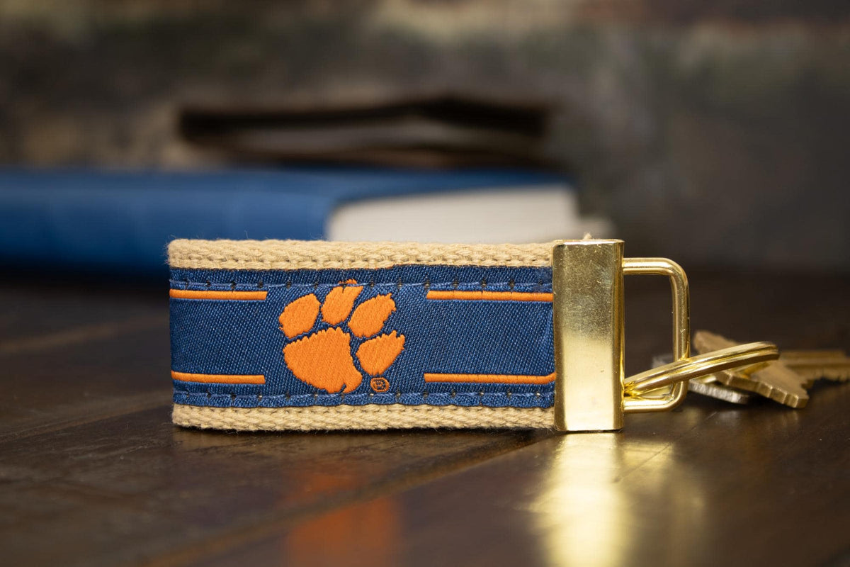 CLE Tigers Stripe Ribbon Key Chain.