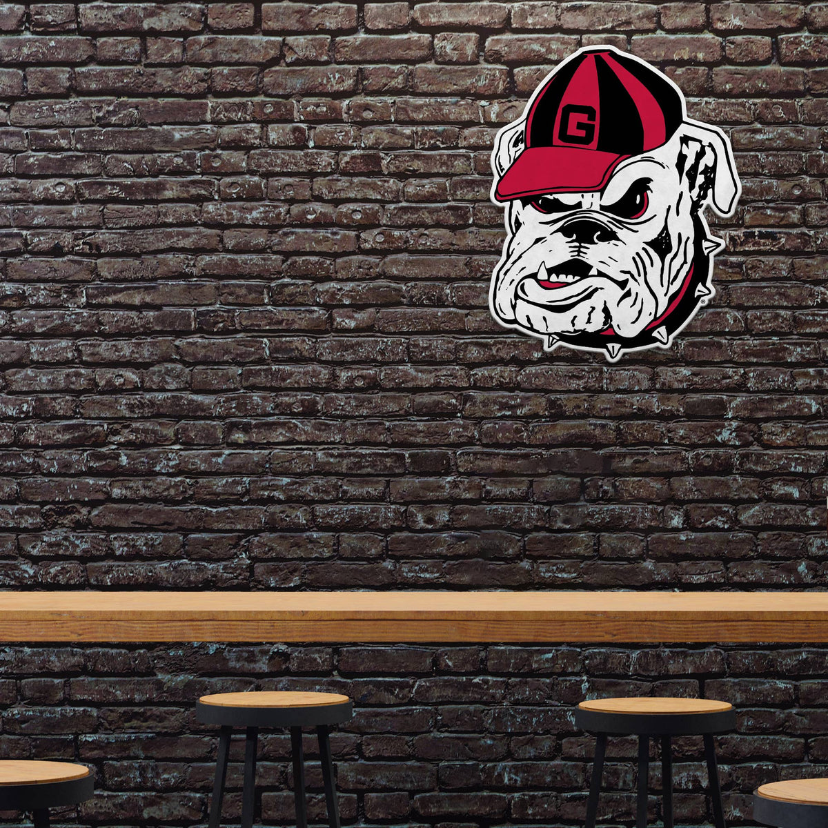 UGA Old Dog Mascot Logo Shape Cut Pennant