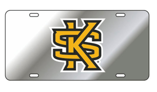 KSU Laser Cut Interlock Logo License Plate