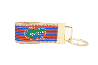 FLA Gators Pinstripe Ribbon Keychain