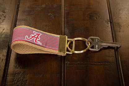 ALA Crimson Tide Pinstripe Ribbon Keychain